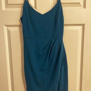 Asymmetrical Teal Dress